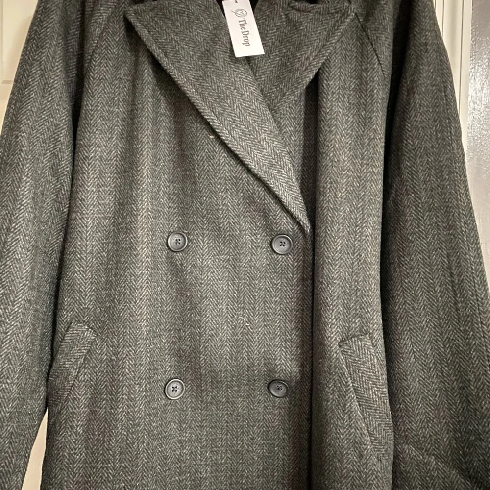 The Drop womens Jessy Elongated Overcoat size Large - Picture 2 of 15